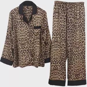 사야 실크 호피잠옷 실내복 여름 커플 파자마 색상 레오파드