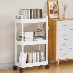 4단 이동식 선반 다용도 바퀴형 수납 이동식 트롤리 선반 욕실 이동형 수납장 좁은 주방 카트