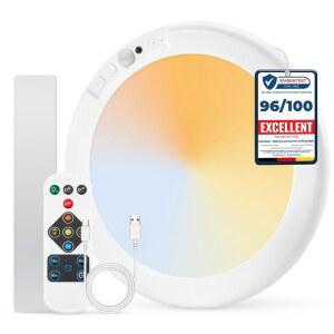 Combuh 배터리 작동 샤워 조명 방수 내부, 충전식 모션 센서 천장 전원 리모컨 포함, 배선 없음 마그네틱 무선 LED 오버헤드 옷장 복도용