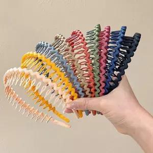 세안 여성용 헤어 밴드 고정 안아픈 플라스틱 귀여운 빗살 머리띠 10개 1세트/여성/헤어밴드/스프링/와이드