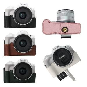 [호환품]캐논 호환 EOS R50용 카메라 하프 케이스 보호대 베이스 커버 파우치 PU 가죽