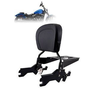 할리 데이비슨 소프트테일 스탠다드 스트리트 밥 헤리티지 클래식 114 FLDE FLHC FLHCS FLSL FXBB FXBBS 및 FXST 2018 이후 모델용 킹레맥 홀드패스트 시시 바 조수석 등받이(매트 블랙)