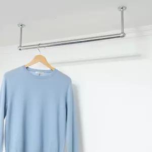 원형 스텐파이프25파이 천장 베란다 행거 길이740 높이100 단구