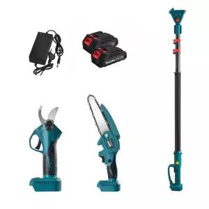 리튬 충전식 전동 전지가위 전기톱 세트 원예 가지치기 고지가위 전정기 풀세트