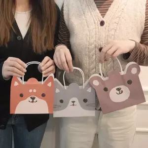 동물 미니 종이 쇼핑백 선물 답례품 포장 봉투 4종 아이패드케이스