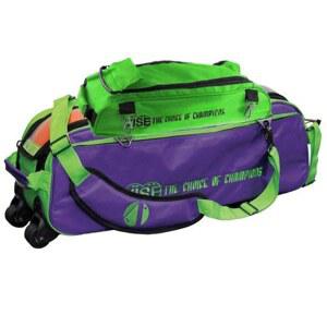 신발 가방이 있는 바이스 클리어 탑 3 볼 토트 롤러 볼링백 - 그린 / 그레이프