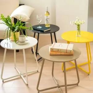 엔즈 미니 원형 테이블/책/독서/사이드/보조/거실/사이드테이블/침대/쇼파/틈새/이동형/간이/책상/노트북