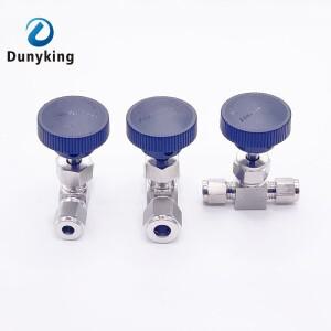 루미식 조절식 니들 밸브 압축 더블 페룰 튜브 커넥터 스테인레스 스틸 304 OD 3 4 6 8 10 12 14mm 1/8 인