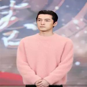 스웨트 스웨터 스?셔츠 오버핏 라운드넥 맨투맨 봄 가을 핑크색 남자 남성 후거Hu Ge와 같은 스타일 2025