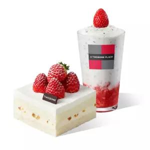 [투썸] 떠먹는 화이트 스초생 + 딸기 밀크 쉐이크 R