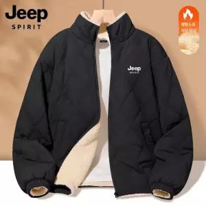 JEEP SPIRIT 겨울 플리스 하이넥 패딩 재킷 남성 방풍 점퍼