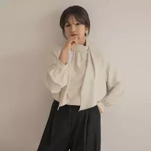 [엘리시아]마텐 레글런 스카프 셔링 블라우스_P414569965