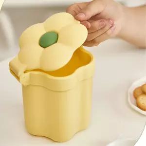 책상 화장대 꽃모양 인테리어 미니 휴지통 콤팩트 쓰레기통 좁은공간 독서실 소형 데스크 디자인예쁜 서재