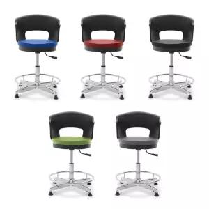 바퀴없는 회전 높이조절 등받이 원형의자 간이 과학실 병원 진찰 1인용 1인