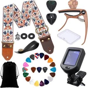 기타 스트랩 카포 튜너 픽 홀더 및 보관용 이상적인 남성 여성 플레이어 초보자 프로를 위한 음악 선물을