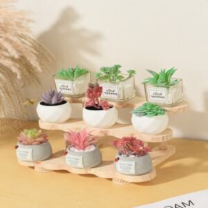 원목 데스크탑 정리대 사무실 책상 다층 수납 진열대 공예품 화장품 소형 피규어 진열장