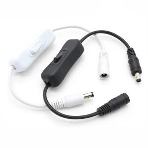 5.5mm x 2.1mm DC 전원 플러그 연장 코드 (ON/OFF 스위치 포함) 3528 5050 5630 LED 스트립 라이트용 남-여