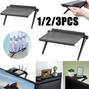 1-3Pcs Tv 컴퓨터 화면 상단 선반  브래킷 조정 가능 홈 수납함 랙 미디어 박스 라우터 테이블