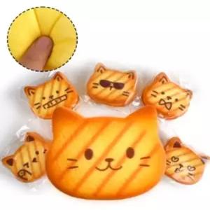 고양이 얼굴 말랑이 치즈빵 스퀴시 1P (디자인랜덤)
