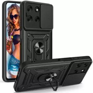 Ephoou 모토로라 엣지 G56용 아머 케이스, 군용 등급 충격 방지 보호, 슬라이드 카메라 커버 및 360° 회전