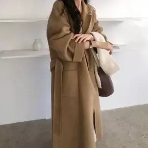 HL] 롱코트 오버핏 허리끈 아우터 겨울코트 하프코트