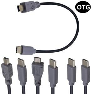 USB 3.1  C 남성- 미니 소형 호환 마이크로 남성 플러그 충전 데이터 OTG 남성-남성 확장 커넥터 케이블 코
