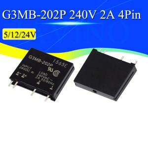 5V 12V 24V DC-AC 솔리드 스테이트 릴레이 모듈 G3M 호환B-202P G3M 호환B 202P PCB SIP SSR AC 2A 스너버