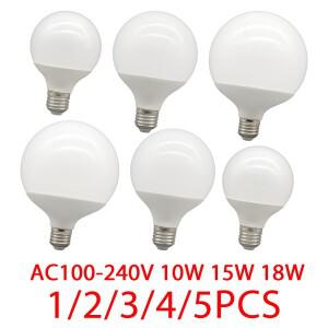 1-5 팩 G80 G95 G125 글로브 LED 전구 10W 12W 18W 40W 상당 에디슨  흰색 3000K E27 베이스 밀키