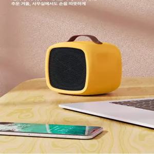 무선온풍기 충전식 난로 팬히터 기계식 민트그린 온풍기