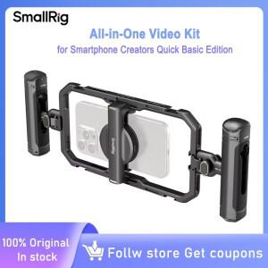 SmallRig 범용 퀵 릴리스 폰 케이지 키트(무선 제어 듀얼 핸들 및 MagSafe iPhone Samsung4597용 클립 포함