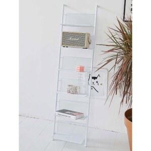 전면책장 엽서 진열대 매거진랙 선반 보관함 거치대 흰색 3단 인테리어 잡지꽂이 책꽂이