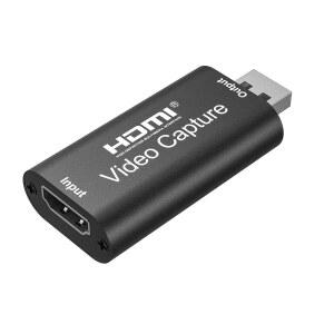 [미국배송] 비디오 캡처 카드 HDMI USB 4K HDMI에서 USB2.0까지 고화질 촬영을 위해 DSLR 캠코더 캠을 통한 녹화 방송 AMAZING RECORD MEETING 등 다양한 용도로 사용 가능. (블랙)