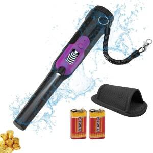 Pinpoint 금속 탐지기 핀포인터, LCD 디스플레이 완전 방수 수중 30m /50FT 골드 9V 배터리 포함 360 검색 보물 사냥 도구 액세서리 성인