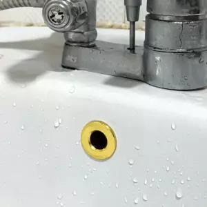 세면대 오버플로우캡 구멍마개 황동 골드