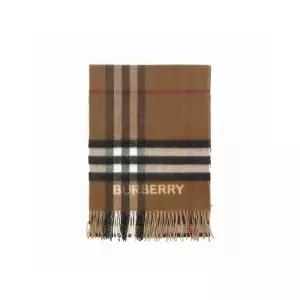 버버리 8045329 A7026 와이드 체크 캐시미어 프린지 머플러