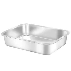 대형 특대 베이커리 메탈 45x35 스텐 1.높이7cm 쟁반 식당 트레이 사각