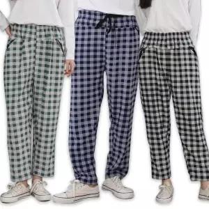 여성 남성 남녀공용 체크 기모바지 융털 몸빼 겨울