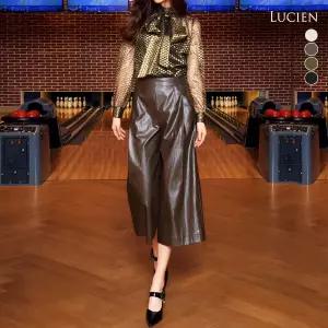 루시앙 마셜리 faux 레더 와이드 팬츠 (4color)