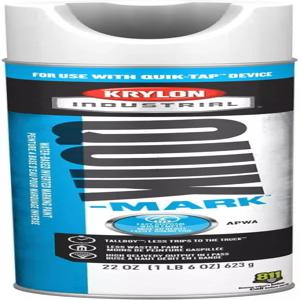 크릴론 인더스트리얼 퀵탭 퀵마크 톨보이 워터 기반 반전 마킹 페인트 플랫 APWA 화이트 22온스