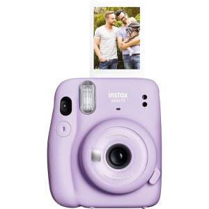 후지필름 인스탁스 미니 11 인스턴트 필름 카메라(자동 노출 및 플래시 기능 포함), 후지논 60mm 렌즈(셀피 미러 기능 포함), 프로 또는 초보자용 광학 뷰파인더 폴라로이드 카메라 - 라일락 퍼플(갱신)