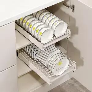 무타공 슬라이딩 그릇 접시 정리대 WF06439