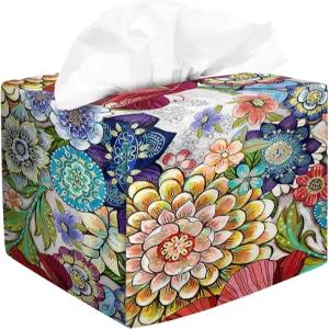 티슈 박스 커버 사각 벨벳 장식 홀더 귀여운 재미있는 큐브 케이스 커버-보호 꽃