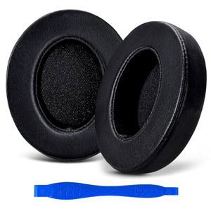 [포르르] Beats Studio 3 및 2 헤드폰용 Aurivor 교체 이어 패드, 정품 램스킨 가죽으로 쿠션 부드러운 메모리 폼, 강력한 (램스킨 블랙)