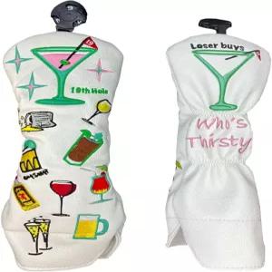 킥글 골프 유틸리티/하이브리드 헤드 커버 여성 및 남성용 재미있는 PU 가죽 클럽