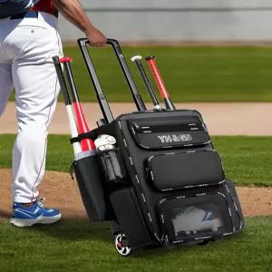 야구캐리어가방 트롤리 스포츠선수용 백팩 장비백 주황색과