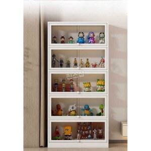 인형 장식장 아크릴 미니카전시장 가차 액자 보관함 다용도 폭80CM 피규어투명 룩업 2단