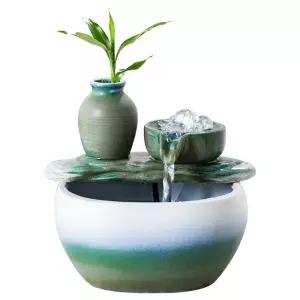 실내 분수 미니분수대 가정용 벽천분수 블랙 도자기 분수대