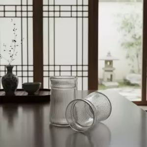 홈카페감성 플리츠내열하이볼 유리잔 맥주컵