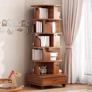 바퀴달린 선반 장식장 틈새 무빙 북타워 보조 수납 슬림 우드 원목 회전책장