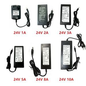 AC-DC 24V 전원 어댑터 220V ~ 1A 2A 3A 5A 6A 8A 변압기 LED 드라이버용 범용 충전기 EU/US 플러그